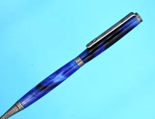 Antique Silver Finish Pen – Legendary Executive Writing Instrument Violet Swirls