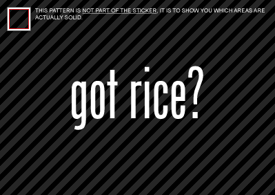 (2) GOT RICE Sticker Decal sport compact joke no vip - Bild 1 von 1