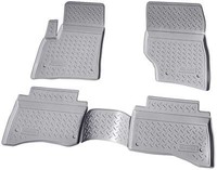 3D Gummi Fussmatten FüR VW Touareg | 7L | BJ 2002 - 2010 | Grau Mit Rand