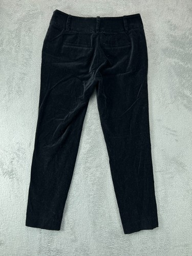 Ann Taylor Womens Petite 2P Black Velvet Dress Pants Ankle Pants 29x25 Mid Rise - Picture 4 of 9