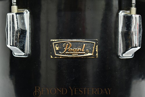VINTAGE: PEARL 1970's CONCERT TOM DRUM with MOUNT - 10" x 6" - BLACK - MAHOGANY - Picture 4 of 11