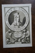 HILMITRUDE WOMAN OF CHARLEMAGNE PORTRAIT, ENGRAVING 17th century,