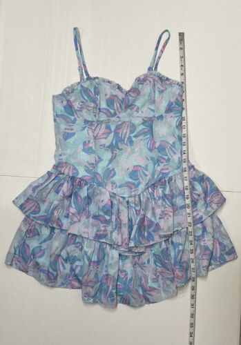 Wild Fable Damen Minikleid blau Blumenmuster Herzausschnitt ärmellos Gr. XS - Bild 12 von 12