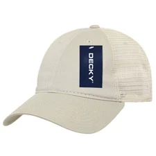 Decky Relaxed Trucker Cap - Stone Beige Cotton & Mesh Hat 120-STN New With Tags