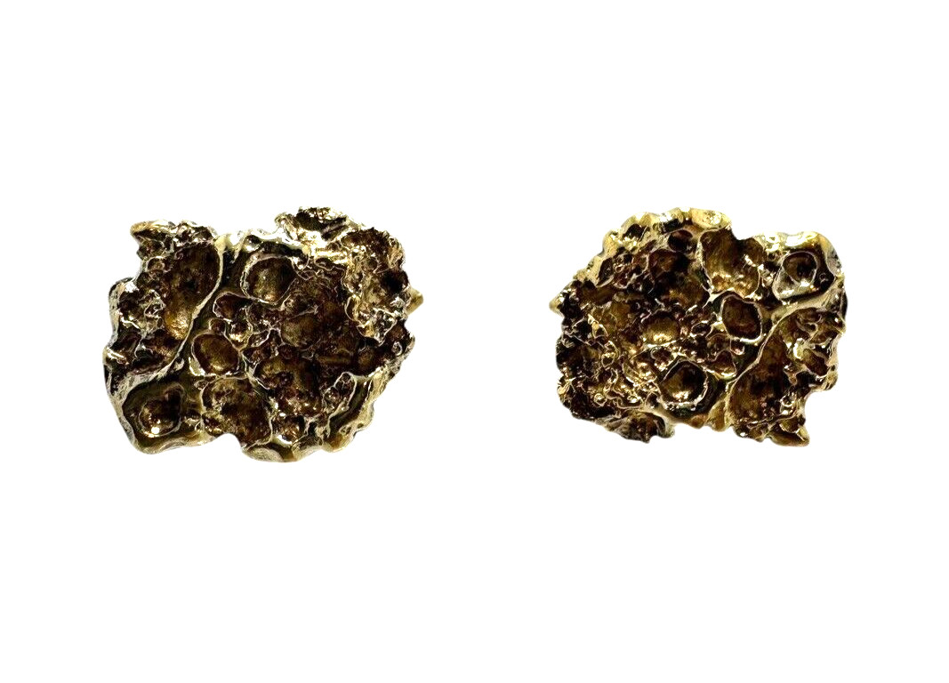 Gold Over Solid Sterling Silver Nugget Style Cuff… - image 1