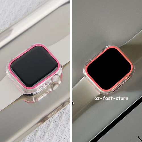 Transparent Luminous Hard PC Frame Case Cover For Apple Watch 8 7 6 5 4 3 2 1 SE - Picture 17 of 23