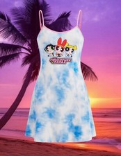 Powerpuff Girls Pajamas Pajama Dress Slip Night Gown Tie Dye PJs