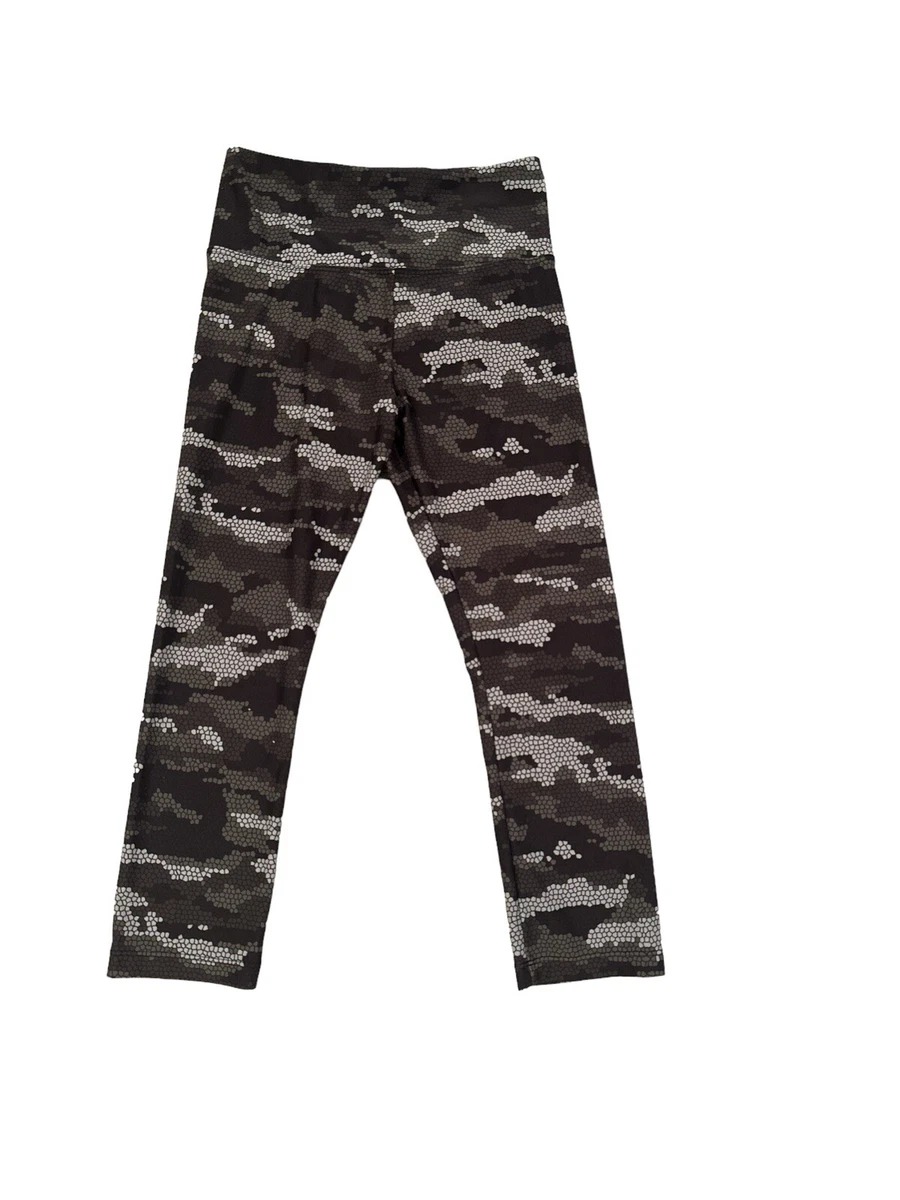 Women XS Lorna Jane Green Command Core Tights Camo Print Yoga Pants 7/8  Length