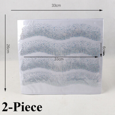 2x Aufbügeln Strass Überträger Applikation Aufkleber Bling Hot-Fix DIY Flicken
