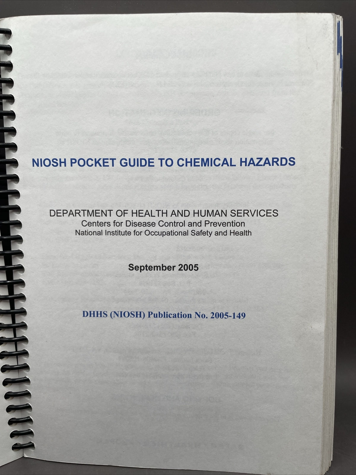Niosh Pocket Guide to Chemical Hazards Spiral bound Book CDC Workplace Safety 9781610992190 eBay