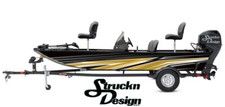 Graphic Sleek Silver Gold Striking Abstract ZigZag Boat Wrap Fish Decal US Vinyl