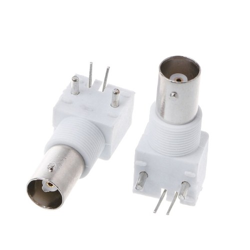10x PC Board PCB Mount Right Angle BNC Female Jack With Bulkhead Connector - Zdjęcie 5 z 8