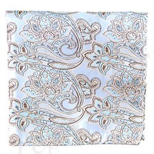 New men's polyester paisley silver hankie pocket square formal wedding party