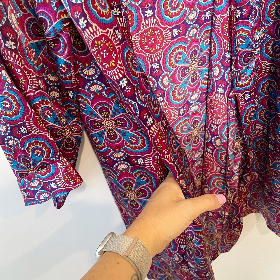 Roupa de dormir Cabernet feminina floral quimono roupão multicolorido S bolsos de manga comprida - Imagem 4 de 4