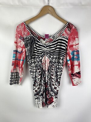 Save The Queen Damen Tunika Bluse mit Überdruck Gr.Xl