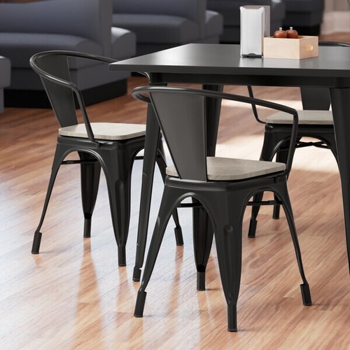 4 PACK Gray Wood Seats For Cafe Style Metal Restaurant Chairs - Picture 10 of 10