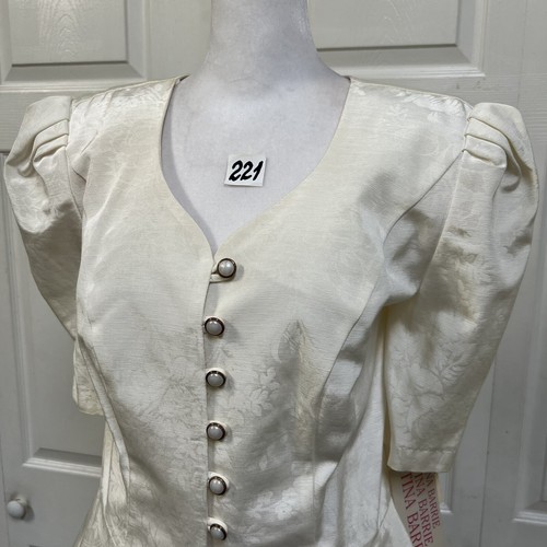 80-s Tow Piece Set with Skirt Size 12 Cream Vintage - Picture 13 of 24