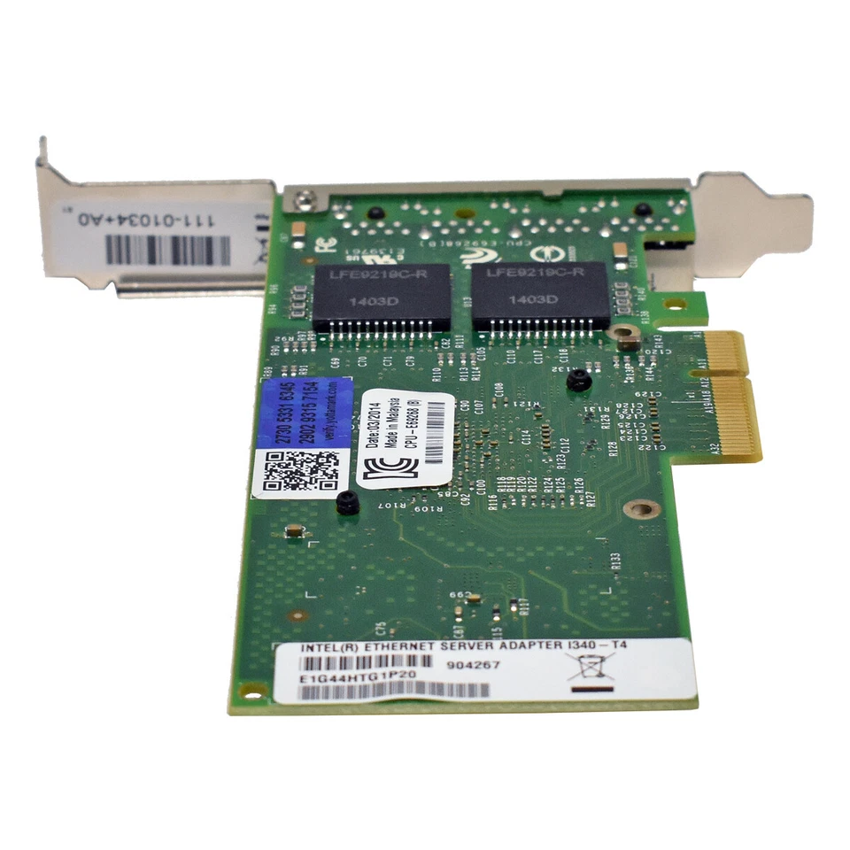 Intel I340-T4 4-Port PCIex4 Gigabit Ethernet Network Card E1G44HTG1P20 111-01034 - Bild 3 von 3