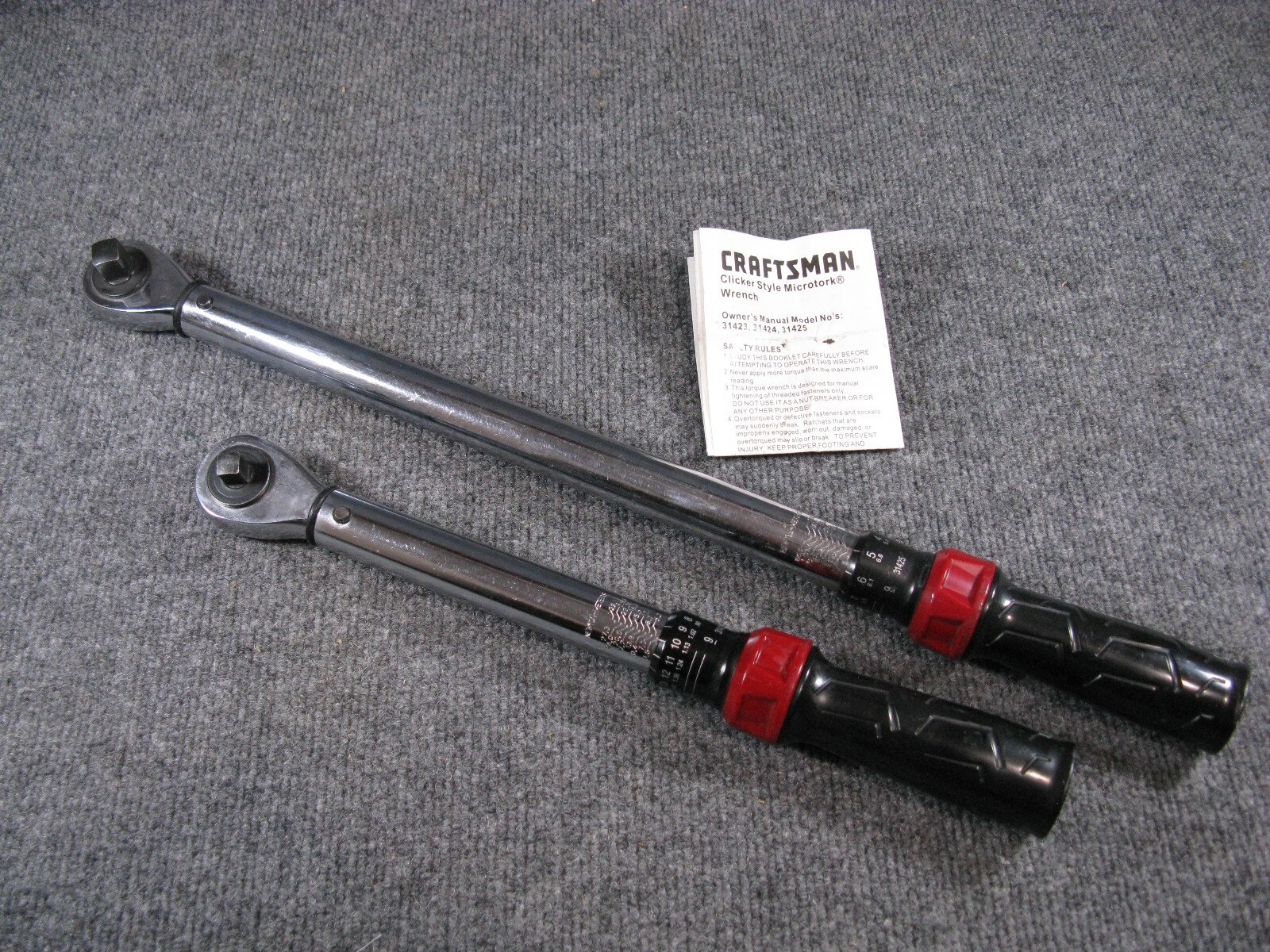 Craftsman Torque Wrenches 3/8 31423 and 1/2 31425 eBay