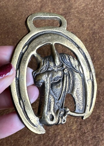 Horse Saddle Medallion Harness Emblems Equestrian Vintage Bridle Brass Lot of 3 - Picture 11 of 24