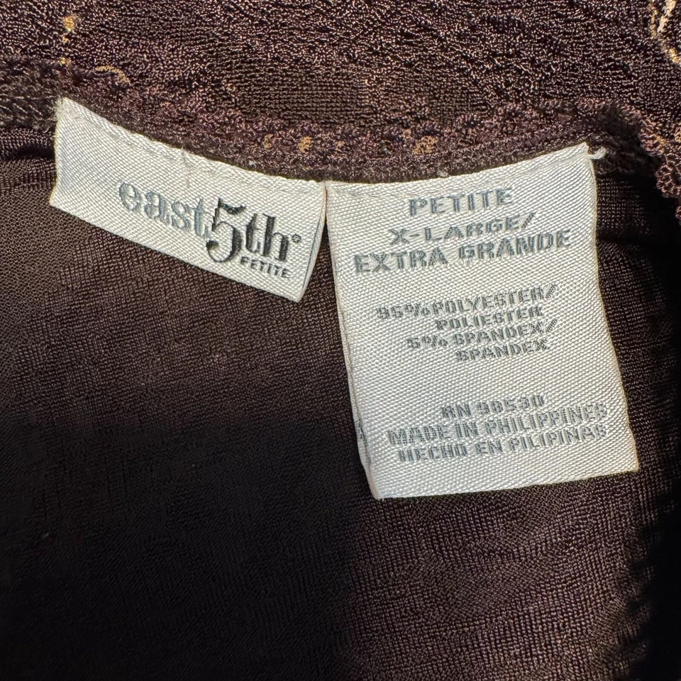 East 5th Y2K Babydoll Топ женщин SIze PXL цветочный искусственного надежном эластичной кружевной отделки винтажный - Изображение 4 из 4