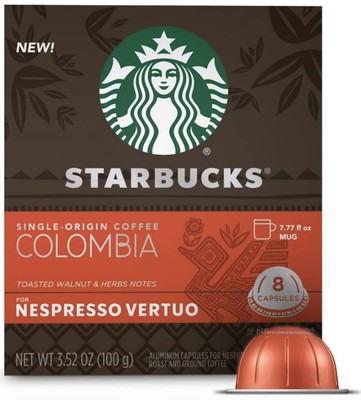 Starbucks by Nespresso Vertuo Colombia 8 Capsules Exp  11/2025
