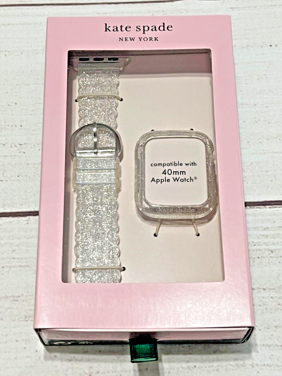★APPLE WATCH★KATE SPADE Glitter Jelly Case and Band Set Kate Spade Apple Watch Silver glitter jelly 40mm Case & Band