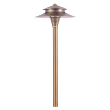 PLB04 Cast Brass Two Tier Brass LED 12V Pagoda Low Voltage Pathway Light