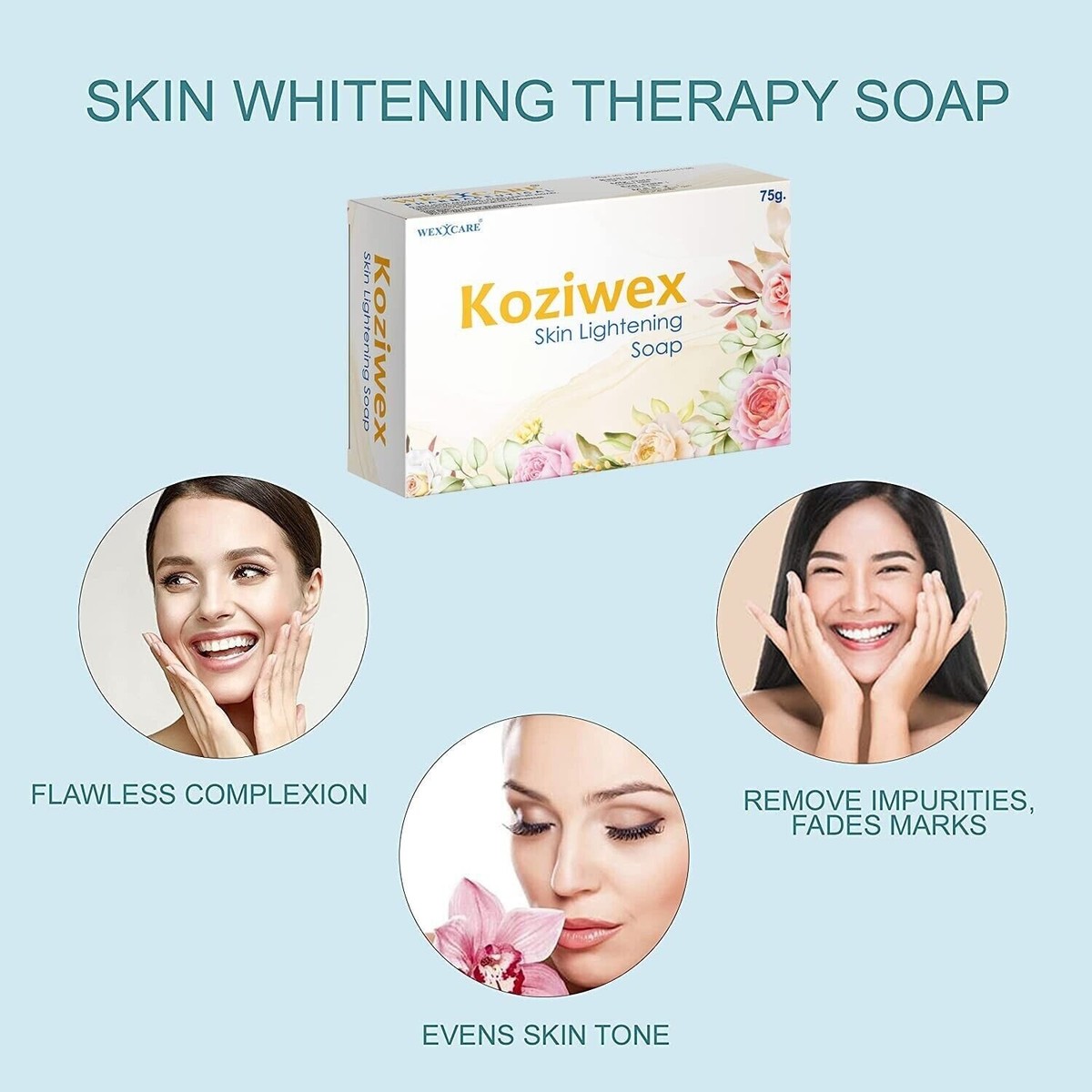 Original Kojie San Skin Lightening Kojic Acid Soap 75gm x 3 NEW