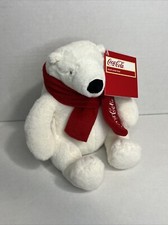 Coca Cola Polar Bear Coke 7" PlushStuffed Animal w/ Red Scarf 2013Holiday