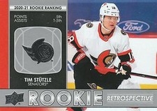 Tim Stutzle 2021-22 Upper Deck #RR-17 Rookie Retrospective Ottawa Senators