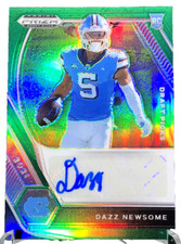 2021 Panini Prizm Draft Dazz Newsome Green Rookie Refractor Auto #DPA-DNE A9