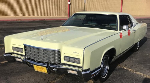 1972 LINCOLN CONTINENTAL COUPE LH UPPER DOOR TRIM MOLDING - 2 PC - Picture 8 of 8