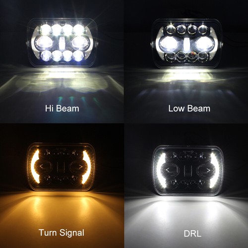 Faro LED 7x6"" 5x7"" señal de giro alto-bajo DRL para Jeep Cherokee XJ Wrangler YJ - Imagen 3 de 11