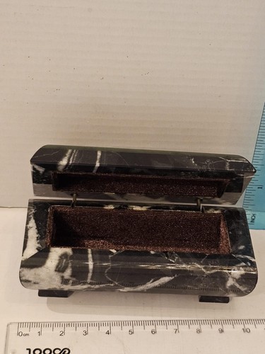 Wunderschöne rechteckige Schmuckschatulle Nephrit mit schwarzem Marmor.(10cm) - Bild 6 von 6