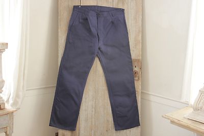 Pants Vintage French workwear chore clothes blue farmers trousers