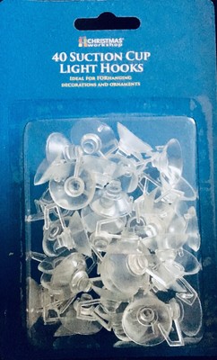Xmas Clear Suction Cup Hooks Small Pad Suckers Christmas Hanging