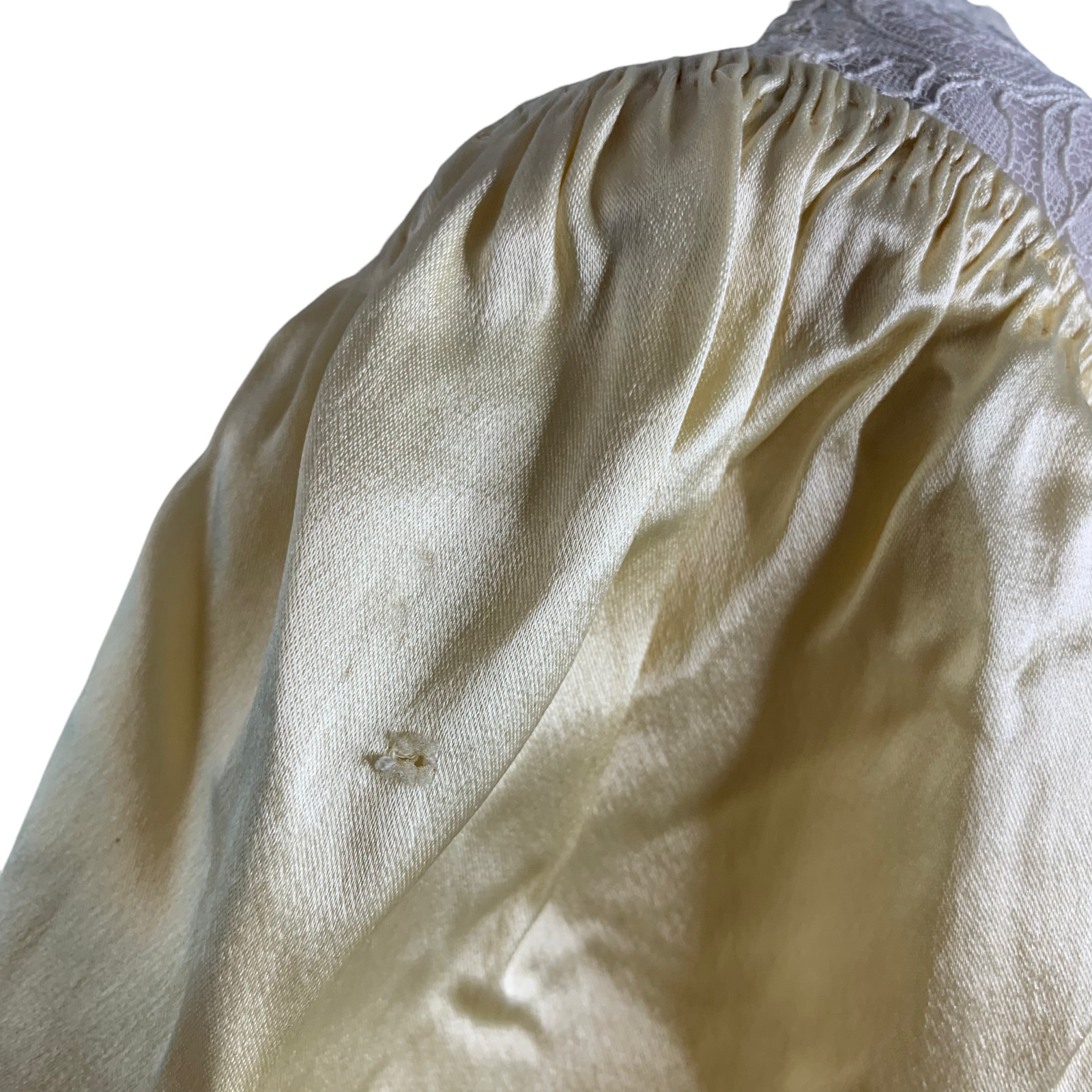 Vintage 40s Dressing Gown Robe Womens S Ivory Liq… - image 6