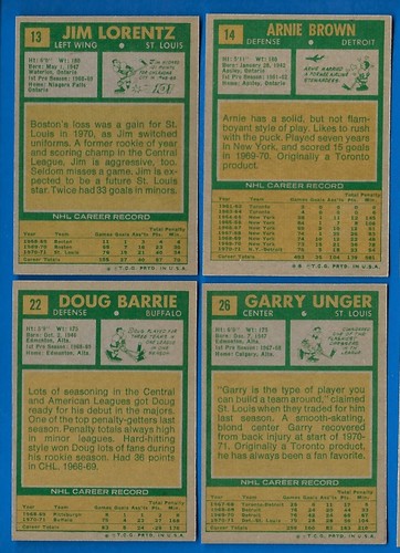 1971-72 TOPPS 71-72 NHL HOCKEY CARD & PRINT ERROR 1-132 & BOOKLET 1-24 SEE LIST - Picture 49 of 275