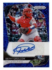 DEIVY GRULLON 2020 PANINI PRIZM ROOKIE BLUE DISCO PRIZM AUTO #42/50 BF6330