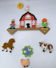 Down on the Farm Finished Plastic Canvas Mobile Barn Farmers Animals