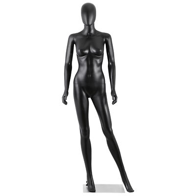 70'' Female Mannequin Full Body Adjustable Mannequin Dress Form Metal Base Black