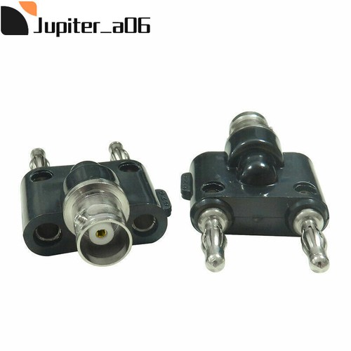 BNC Female to Dual 4mm Banana Male Plug Coaxial Adapter Connector Binding Post - Picture 4 of 8