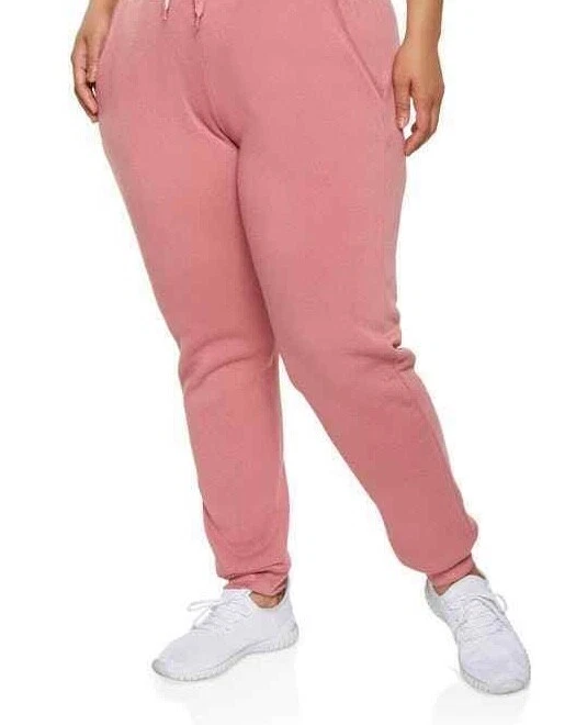 ROMA Concepts Plus Size Joggers Pants Mauve Pink Pockets NWT eBay