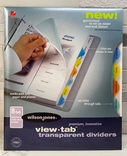 View-Tab Transparent Index Dividers 8-Tab Multi Color Round Wilson Jones®