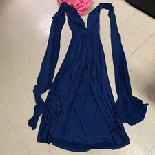 LULU'S Womens Sz Small Navy Blue Always Stunning Convertible Maxi Dress