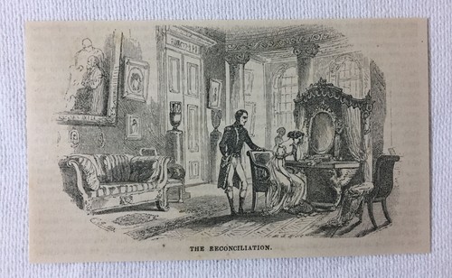1852 magazine engraving ~ NAPOLEON - THE RECONCILIATION WITH JOSEPHINE