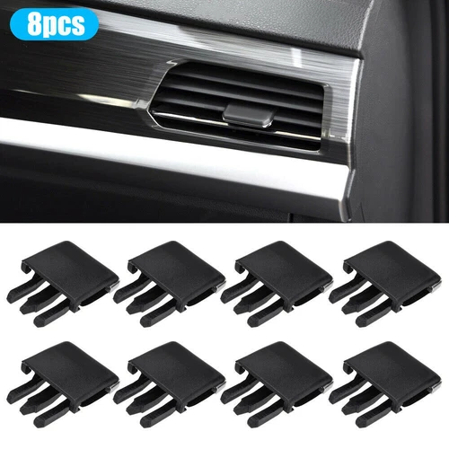 8PCS Black Car Air Conditioning Vent Louvre Blade Adjust Slice Clips Accessories