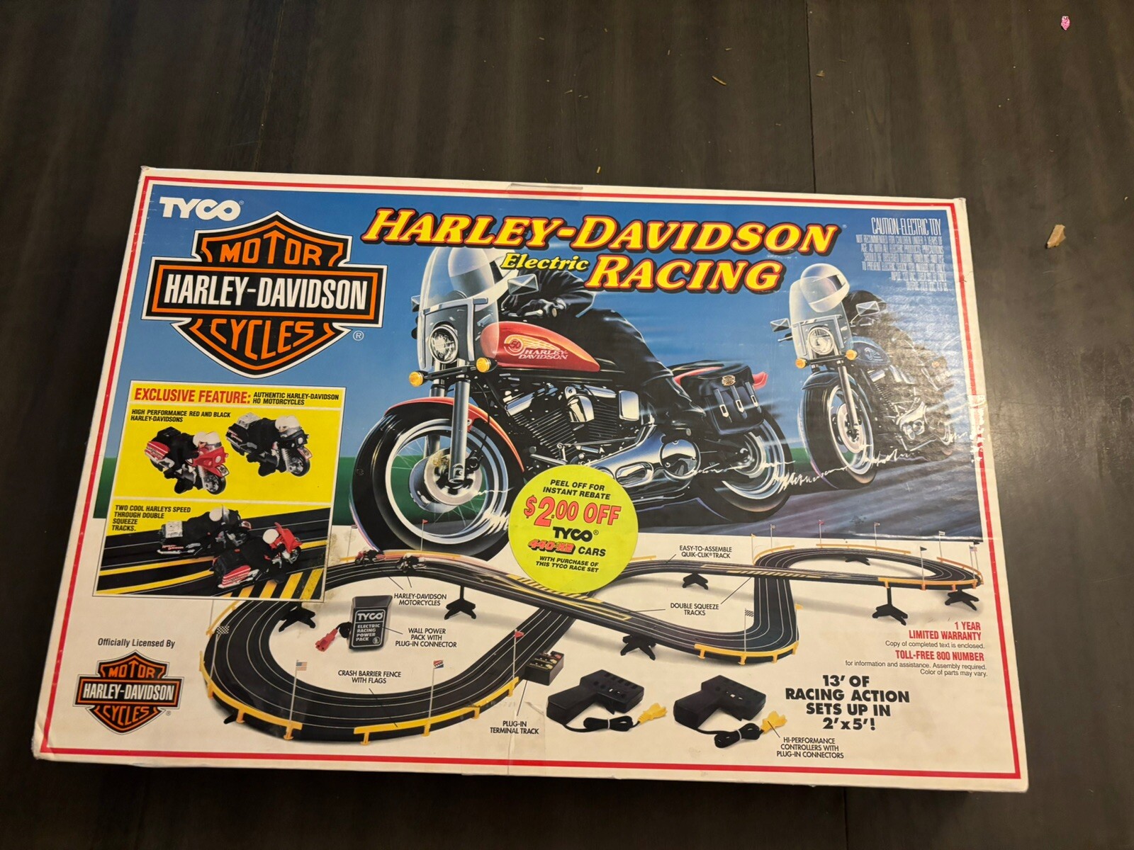 1992 Tyco Harley Davidson HO Motorcycle Slot Electric Racing 6216 95