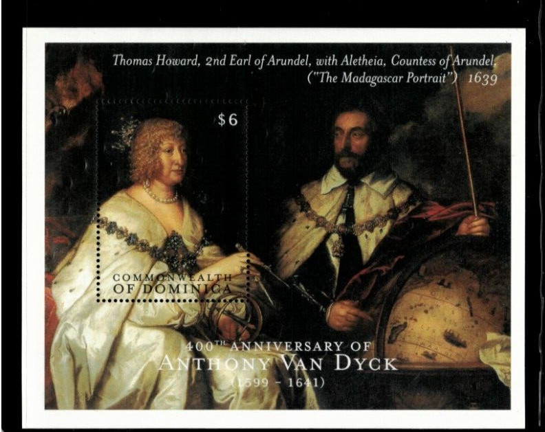 VINTAGE CLASSICS Dominica 2000 Van Dyck Art- Souvenir Stamp Sheet Scott 2215 MNH